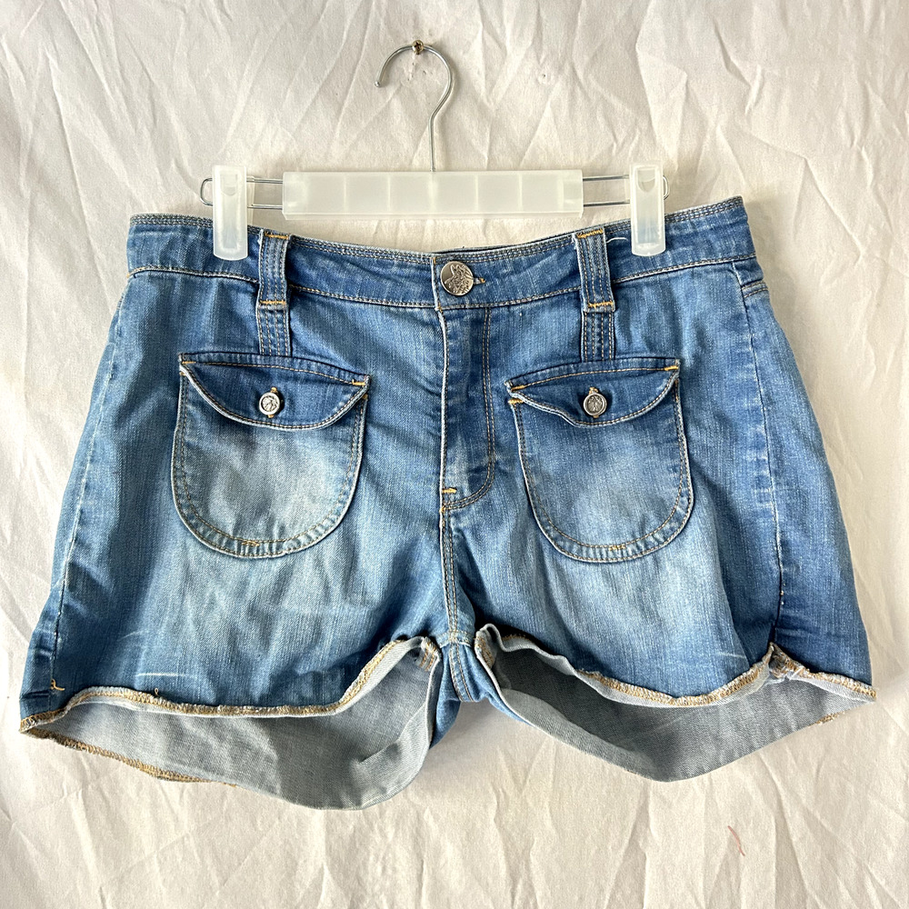 Y2k Low Rise Micro Mini Shorts 28 Front Pockets Retro Grunge VTG 70s